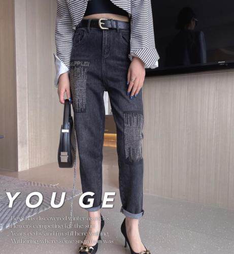 秋冬重工牛仔裤，女装牛仔裤，柚格