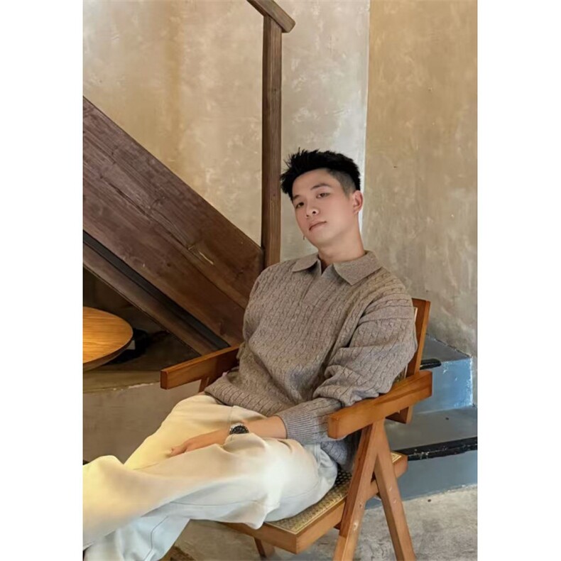 网图慎用程南同款D1201降P752025秋冬海鸥领毛衣针织衫，男装针织衫/毛衣，电商B216（原B302）