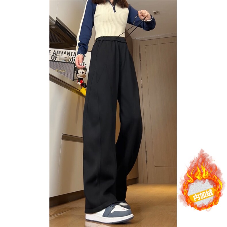 25新款男女480克重磅加绒加厚解构拼接弯刀卫裤504-K224-特P45图片