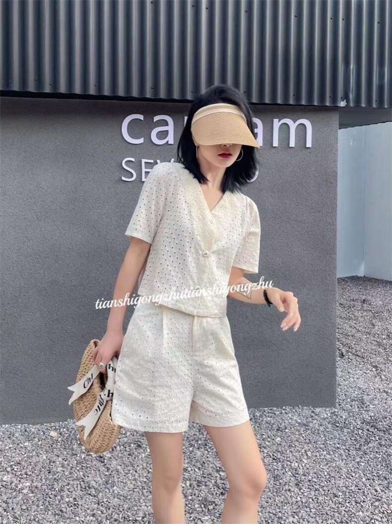 方块刺绣套装，女装职业装，天使公主