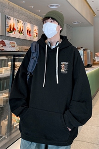 已注册得物抖音直播高品质宽松港风男连帽卫衣外套W5082P45控68图片