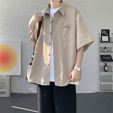 CS1143-特批25控49夏薄款冰丝面料大码短袖衬衫防晒透气外套，男装防晒衣，电商A059