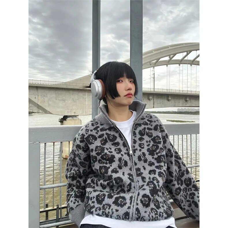 有货~美式豹纹针织衫卫衣cleanfit慵懒风宽松毛衣外套MY242-特P58,男装针织衫/毛衣,星座218-5