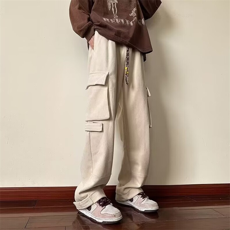 灯芯绒休闲裤男士韩版潮流大口袋帅气2024秋冬ins长裤K5783-P43,男装休闲裤,星座412-3