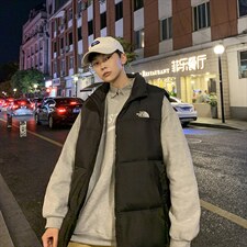 有版权现货刺绣立领宽松外套马甲时尚男款韩版羽绒服MJ02P65控98，男装背心/马甲，星座301D-5(原星座1415）