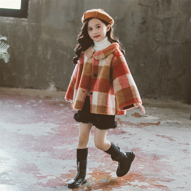 童熙&翻领格子外套，童装亲子装，童熙