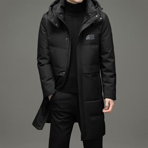 2023冬季纯色长款羽绒服厚款保暖鸭绒休闲外套男装ZELD9825-P355，男装羽绒服，电商B212（原钱塘6029）