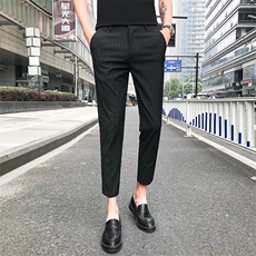 垂感西裤男士韩版修身春夏季九分西装裤小脚竖条纹休闲裤子男K804，男装休闲裤，星座1116A-2（原606A-1）