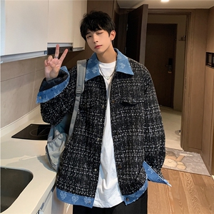 TP75现货小香风拼接牛仔系列小众中性男女夹克外套A170-W315图片