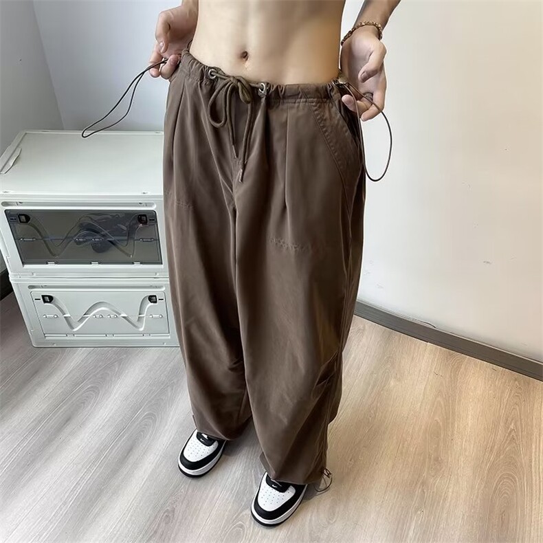 美式阔腿伞兵工装裤男女宽松复古休闲冲锋裤G079P38,男装休闲裤,星座1116-2
