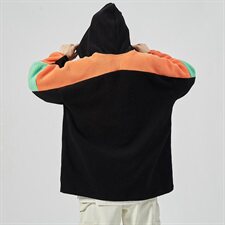 秋季新款男士宽松大码羊羔毛休闲拼接套头外套卫衣WY82/P65，男装卫衣，星座608A