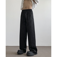 新中式缎面暗纹提花拖地裤垂感冰丝休闲裤310A-2BK318P45控68，男装休闲裤，星座310A-2