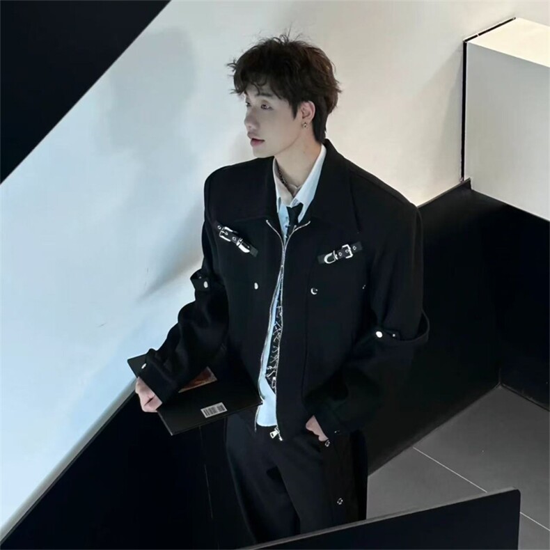 现货短夹克男小众金属解构外套男(裤子2611）5061-P95（,男装夹克,星座910-5