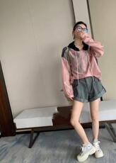 时尚撞色连帽百搭洋气防晒衫，其它，L·H·X