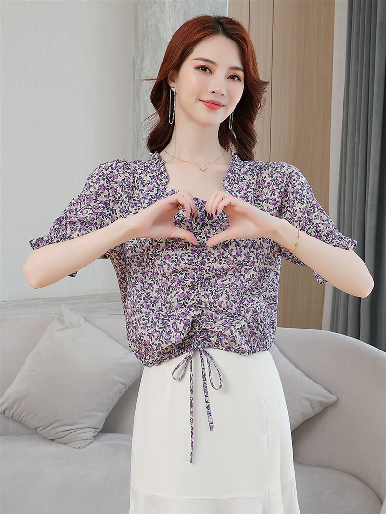 碎花衬衫女夏季2021新款韩版，女装衬衫，寒都衣屋