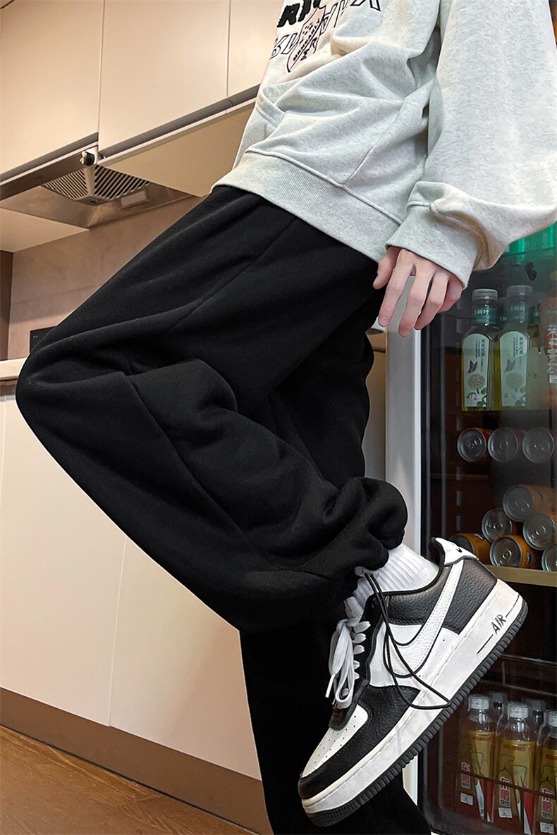 8XL-M羊羔绒运动裤宽松束脚棉裤加厚保暖休闲裤卫裤K9105P58控78,男装休闲裤,电商D206-1