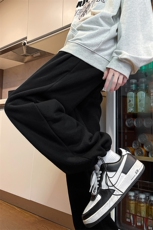 8XL-M羊羔绒运动裤宽松束脚棉裤加厚保暖休闲裤卫裤K9105P58控78，男装休闲裤，电商D206-1
