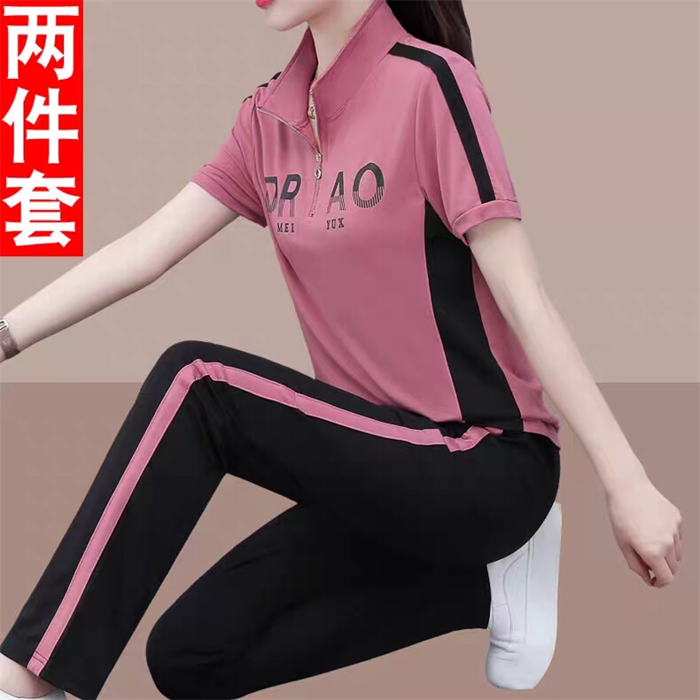 中年运动套装夏装女2025新款夏季减龄四十岁妈妈装夏装休闲两件套,女装运动套装,燕颉服饰