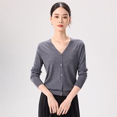 2025年秋季2025年秋季时尚百搭通勤简约休闲V领长袖，女装羊毛衫，清联羊绒