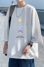 Q11141-P30春夏季七分袖t恤男大码五分袖男短袖中袖，男装T恤，电商A040