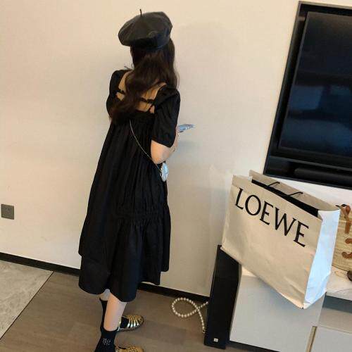 泡泡袖小黑裙，女装，XTZ style