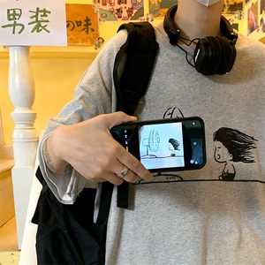 517A-1-T903-P28控38 个性涂鸦宽松大码圆领短袖情侣T图片
