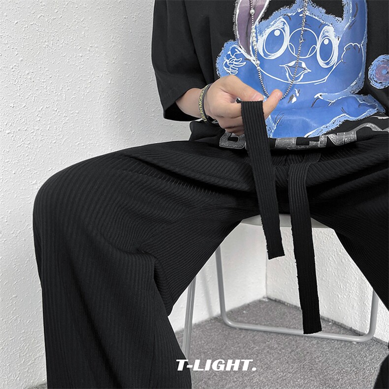 夏季拖地冰丝直筒超薄垂感条纹拖地裤XZ715KZ2688P28K45，男装休闲裤，星座715