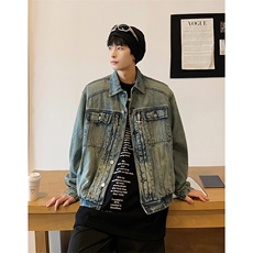 秋做旧宽松水洗牛仔外套新款1309-P80，男装工装外套，星座910-5