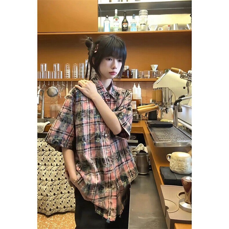 复古格子下摆毛边衬衫ZC099-P38,男装衬衫,星座313A(原308A-2)