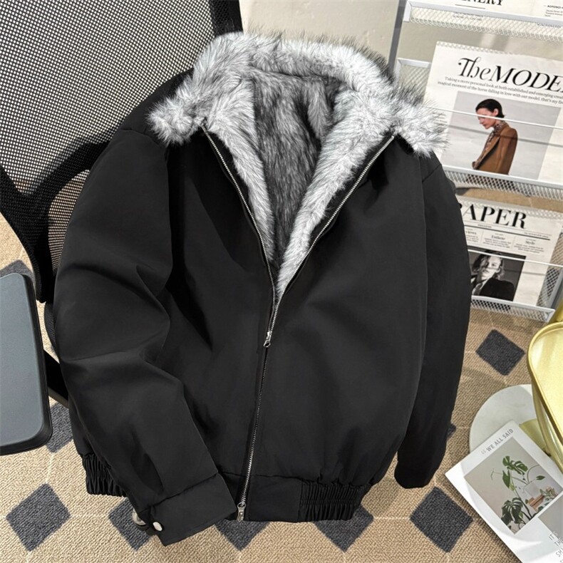 美式复古座山雕派克棉服外套男女冬季毛领连帽短款情侣棉衣,男装棉衣,星座506A