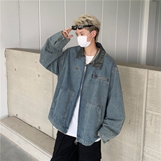 牛仔外套男士韩版潮流宽松百搭痞子帅气2025春季ins夹克W6226-P72，男装工装外套，星座412-2
