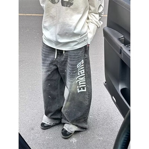 牛仔裤男宽松秋季新款韩版潮流百搭裤子男士休闲工装束脚长裤潮牌图片