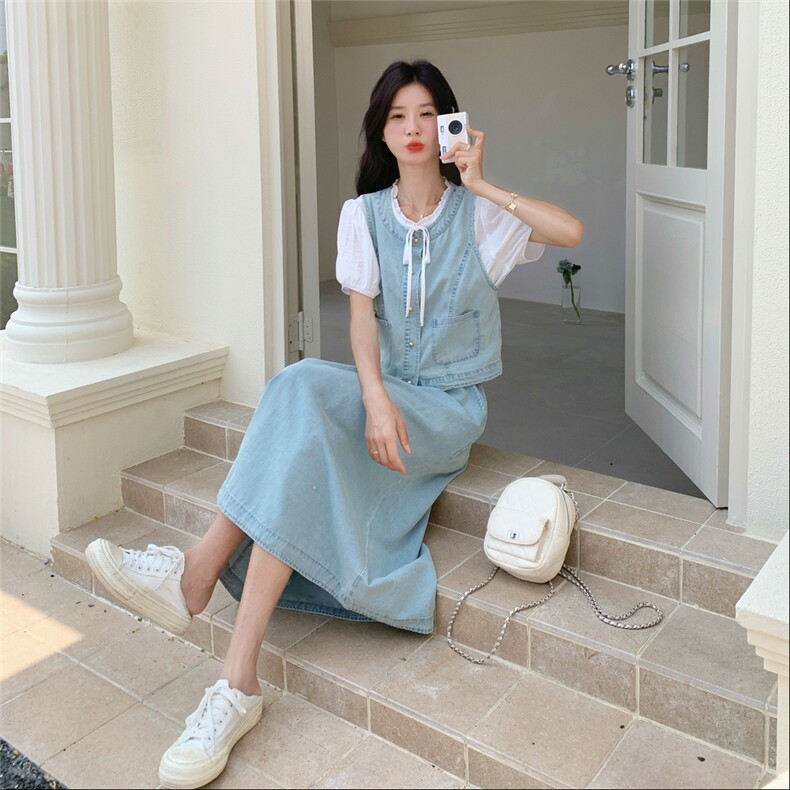 2025年夏季牛仔三件套现货2B72-6615-115-控245,女装套装/套裙,辉煌依升