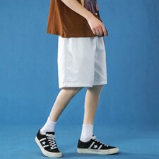 K201P25蓝底宽松休闲百搭蝴蝶印花港风五分裤情侣沙滩裤学生夏，男装休闲裤，电商A050