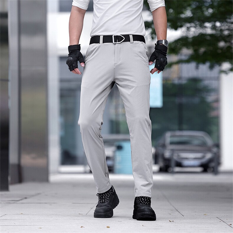 夏季薄款男士高端战术西裤宽松直筒2026新款商务通勤冰丝长裤子潮，男装西裤，星座914