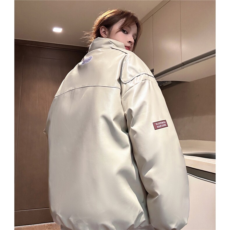 2025新款美式PU皮棉衣冬季加厚棉服潮牌机车外套insD233P100,男装棉衣,电商A335-1（原A458）