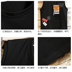 BX25121-P20港风运动汗背心男大码汗衫男无袖T恤男砖墙挂拍，男装T恤，电商A040A