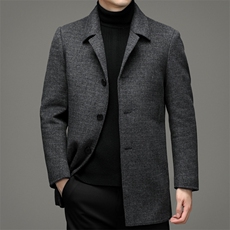 秋冬季羊毛毛呢大衣男休闲可卸羽绒内胆便服中年外套ZL11573-P305，男装毛呢大衣，电商B212（原钱塘6029）