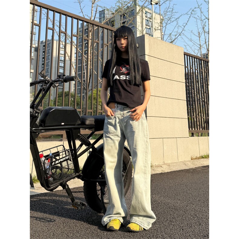 【有货】A700CC-特P43不对称做旧反穿牛仔裤男女设计感裤子,男装牛仔裤,星座1007（原301D）