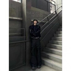 蛇瞳脊骨短款外套男款春秋蛇纹拼接铆钉刺绣翻领夹克LB9899-P125，男装夹克，星座1008