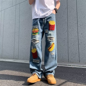 2024夏季新款美式街头牛仔裤男潮牌百搭休闲长裤 现货 K7960-P55图片