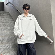 秋季宽松半拉链设计款卫衣潮休闲外套XZ808B-WH088-P48，女装短外套，星座808B