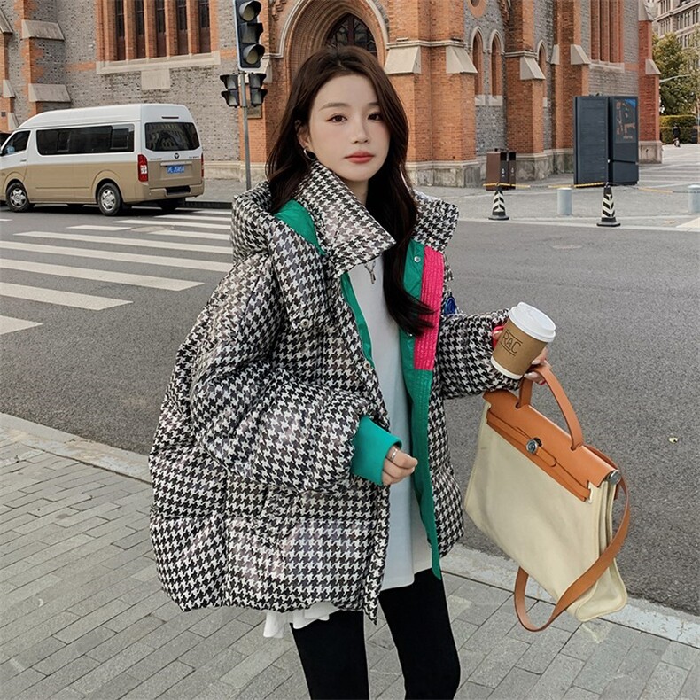 【新款 现货】千鸟格OVERSIZE羽绒服809-P190-K298图片