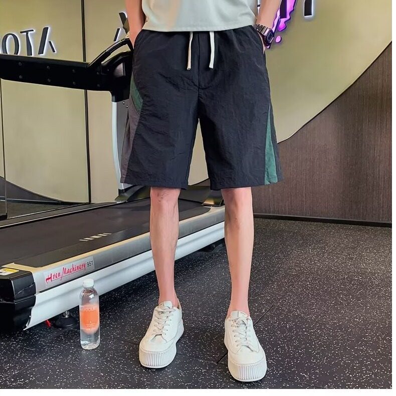 薄款速干短裤男百搭宽松直筒运动工装五分裤子男士休闲松紧腰中裤,男装休闲裤,电商B212（原钱塘6029）