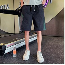 薄款速干短裤男百搭宽松直筒运动工装五分裤子男士休闲松紧腰中裤，男装休闲裤，电商B212（原钱塘6029）