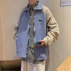 休闲宽松百搭外套嘻哈新款潮牌男拼接撞色夹克棒球服W1441-P50，男装夹克，星座512-2