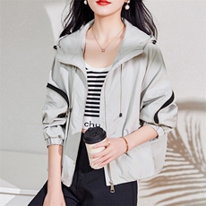现货-新品】宽松休闲短外套女2024年春装新款潮流时尚连帽外套，女装短外套，仁梯