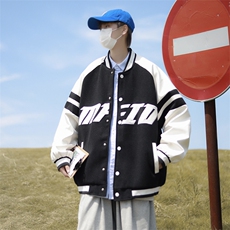 美式撞色拼接棒球服外套男秋季潮牌街头宽松休闲夹克JK0206-P65，男装夹克，星座308B-1