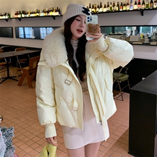 【】学院风狐狸毛领加厚保暖羽绒服2B153/025/P385-K455，女装羽绒服，2B153