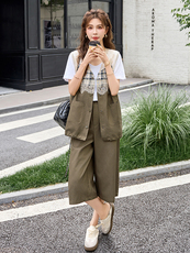 2025夏季新款休闲千金风公主拼接三件套女，女装套装/套裙，含赞